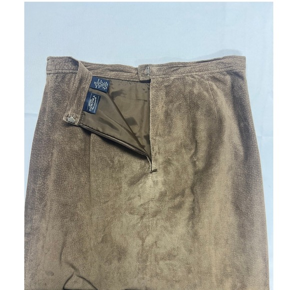 Sonoma Jean Company Genuine Leather Suede Maxi Skirt Browns Women Size 12 - Picture 10 of 13